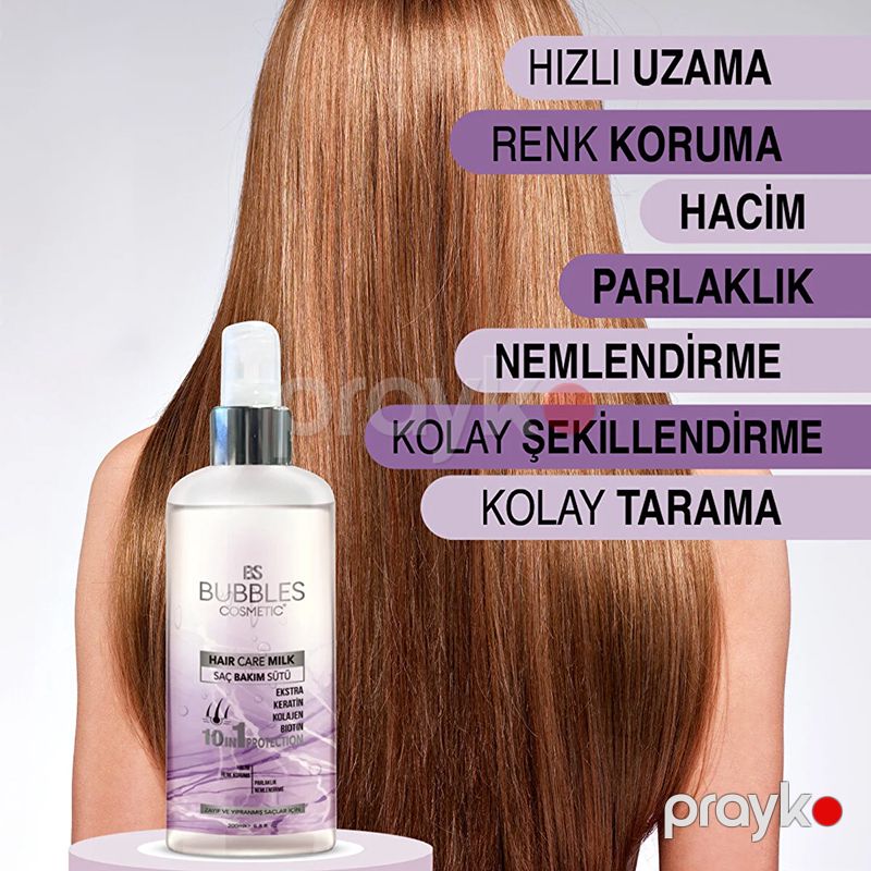 Bs Bubbles Cosmetic Keratin Kolajen Terkibli Saç Bakım Südü Biotin Formul Saçınıza Lazım Olan Baxımı Təmin Edir 200ml — Saç qayığı, Bakı (3)