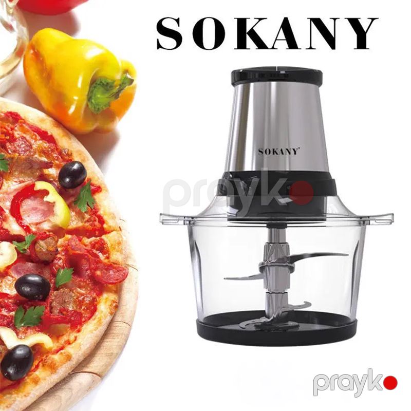 2L Elektrikli Mətbəx Doğrayıcısı 800W Çoxfunksiyalı Sokany Ət Çəkmə Özəlliyi İlə Güclü Polad Tərəvəz Doğrayıcısı — Blenderlər, xırdalayanlar və mikserlər, Bakı (2)