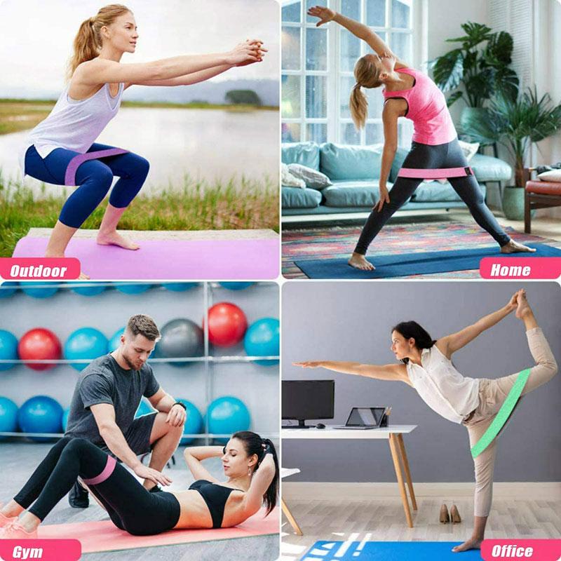 Hip Ayaq və Bud Nahiyəsi üçün Məşq Müqavimət Bantları Sürüşməyən Parça Ayaq Bantları Elastik Məşq Bantları — Fitness və yoqa, Bakı (3)