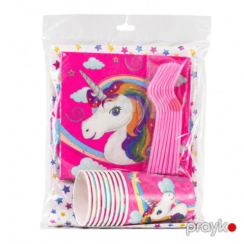 Party dəsti, Unicorn, salfet, çəngəl, 10-lu stəkan və süfrə dəsti — Bakı