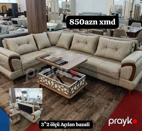 Künc divan dəsti və transformasiya olunan orta masa - Ölçü: 3 x 2 m — Sumqayıt