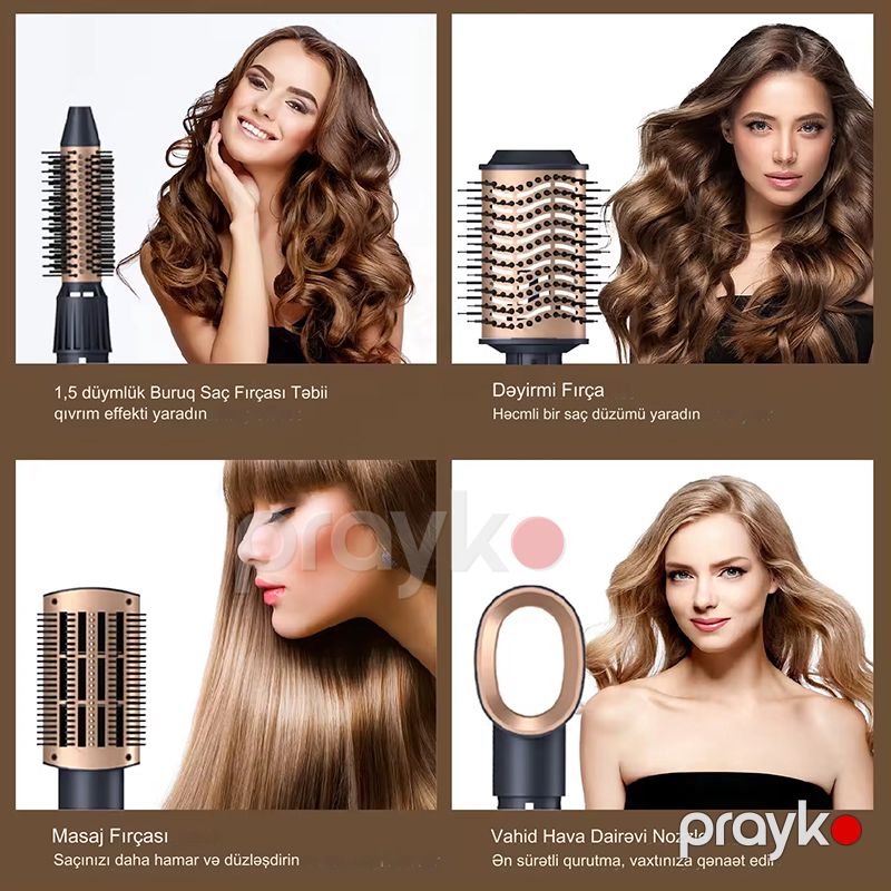Moehair M0-7154 Saç Şəkilləndirici Fen 4-ü Bir Arada Daraqlı Fen 1000W — Fən, Bakı (3)
