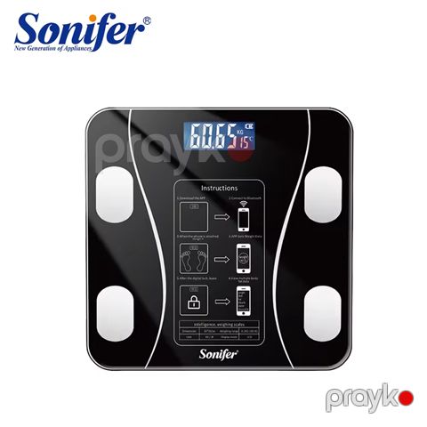 Sonifer SF-1913 LED Ekrana Sahib 180 kq-a Qədər Çəki Üçün Elektron Döşəmə Tərəzisi Ev Üçün Rəqəmsal Şüşə Məişət Tərəzisi — Bakı