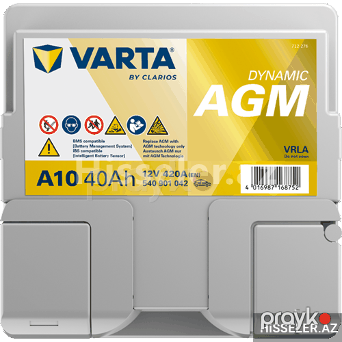 Аккумулятор Varta Dynamic Agm A10 40 Ah R+ 420 A 550901054 — Akkumulyatorlar, Bakı (4)