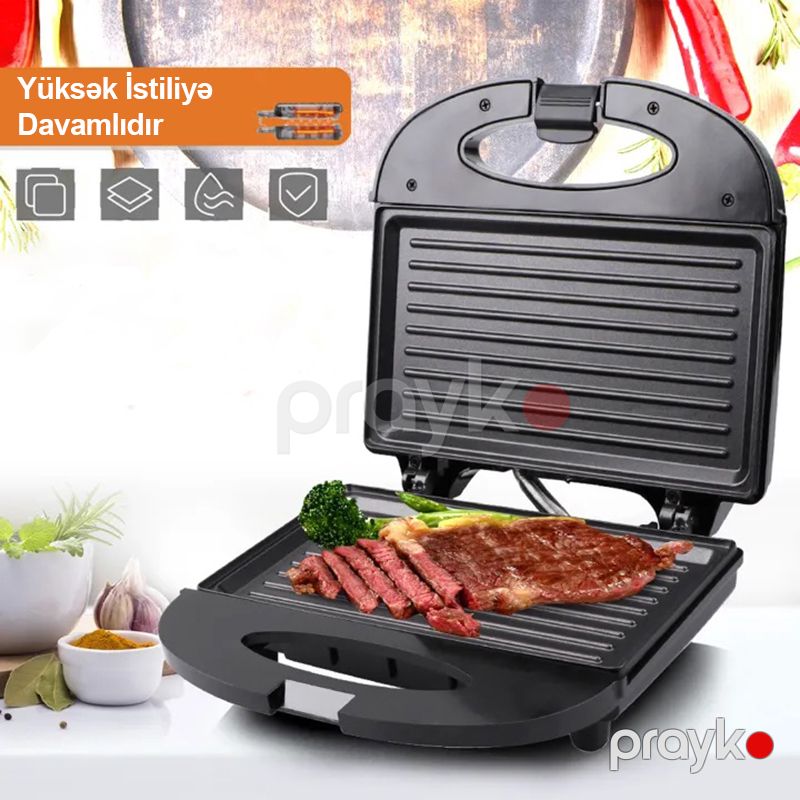 Sendviç Cihazı Sokany SK-08090 Toster İki Tərəfli Qril Toster Yapışmayan Toster 850W Elektrikli Qızardıcı Biftek İzgara Tosteri — Toster və vaflyasıcı, Bakı (3)