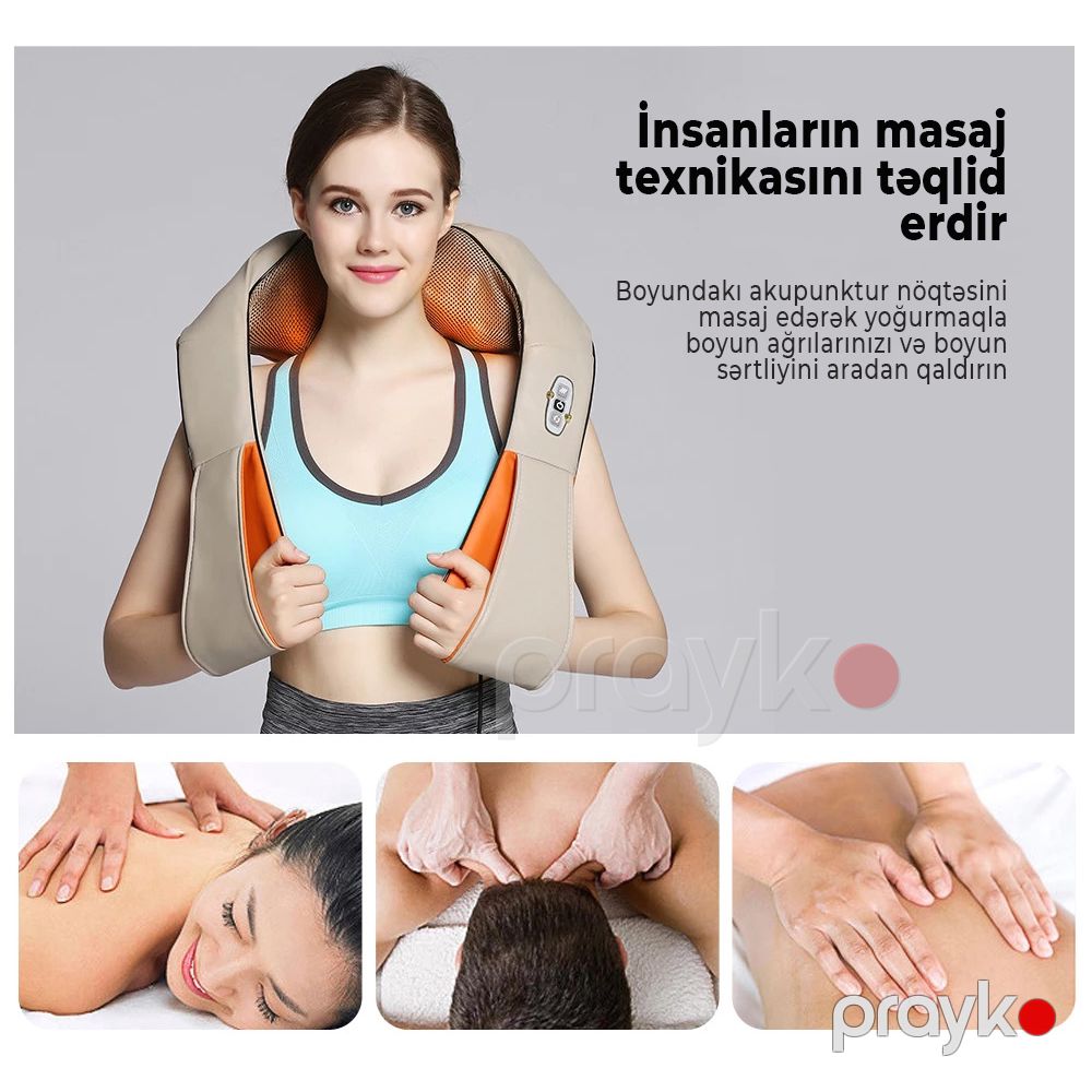 Masaj aparatı 4 Düyməli Təkmilləşdirilmiş Boyun Yoğurucu Şiatsu Masajı Çiyin, Bel, Bədən Masajı Ağrı kəsici — Ehtiyat hissələri və aksesuarlar, Bakı (3)
