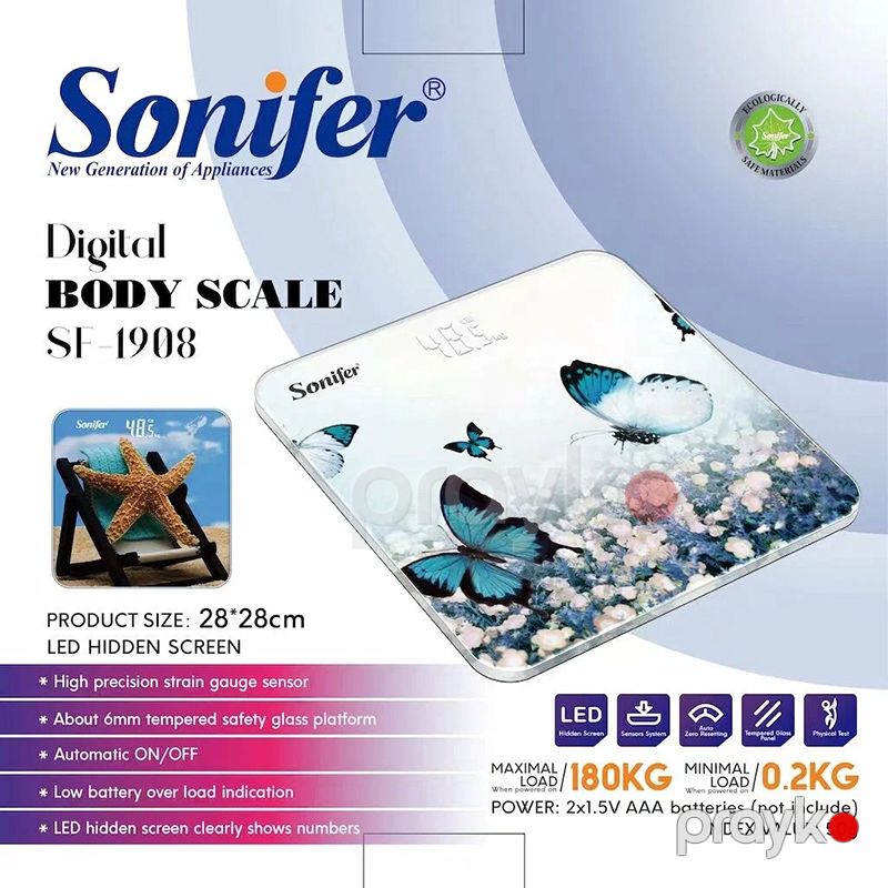 Sonifer SF-1908 Bədən tərəzisi Rengli Dizaynı Portativ Çəki Bədən Yağ Balansı Rəqəmsal Elektron Tərəzi — Tərəzi, Bakı (3)