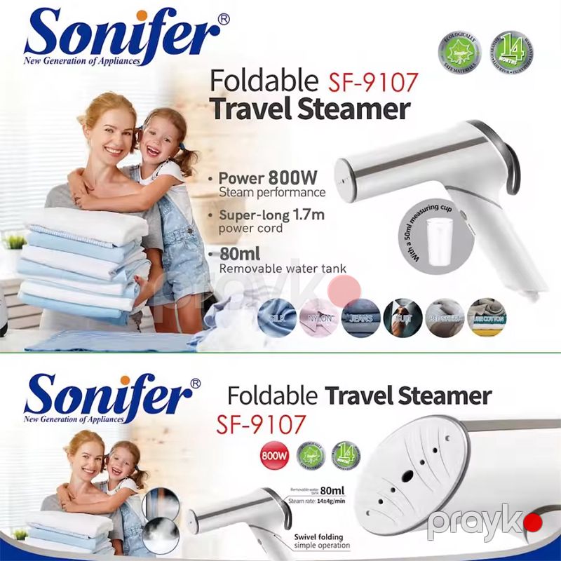 Sonifer SF-9107 Portativ Qatlana Bilən Buxarlı Ütü Yüksək Keyfiyyətli Əl Buxarlı Ütü 1500W — Ev texnikası, Bakı (5)