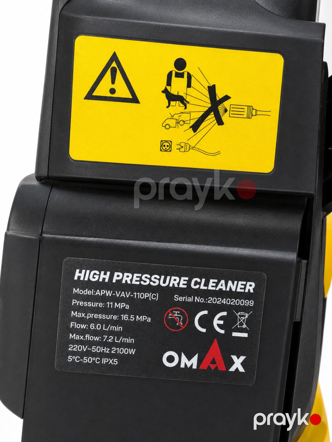Yüksək təzyiqli yuyucu Omax APW-VAV-110P(C), 2100 Vt — Mallar, Bakı (2)