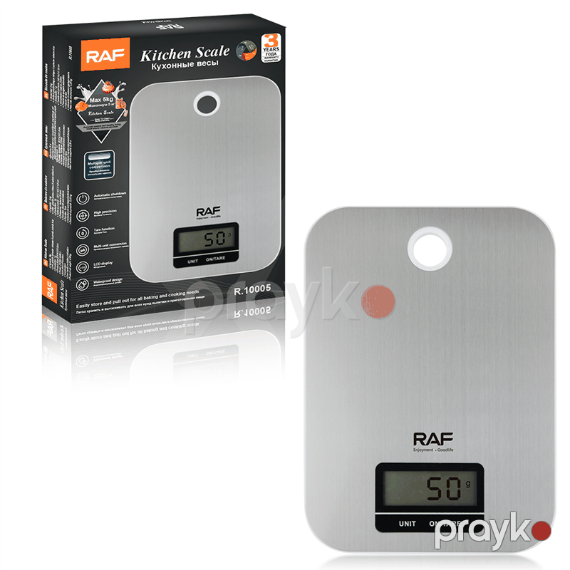 RAF R.10005﻿ - Elektron Mətbəx Tərəzisi, 5 kq Tutum, Paslanmayan Polad Korpus — Tərəzi, Bakı (5)