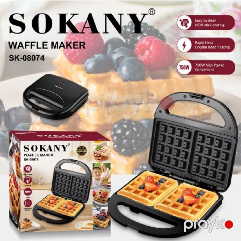 Sokany SK-08074 - Vafli Cihazı, Toster, Yapışmayan plitə, 750W Güc, Güclü Toster — Toster və vaflyasıcı, Bakı (6)