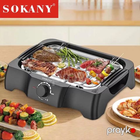Sokany Elektrikli Qızardıcı 5 Səviyyəli Temperatur tənzimləmə Çıxarılan Davamlı Paslanmayan Polad Elektrikli Xrom Qril Manqal — Bakı