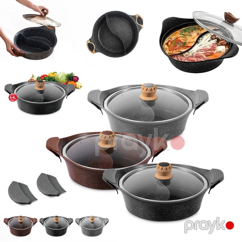 Sonifer İkiqat Qazan SF-1111-30sm keramika qapaqlı qazan Hotpot Double Flavored yapışmayan Qranit qazan — Qablar və mətbəx əşyaları, Bakı (3)