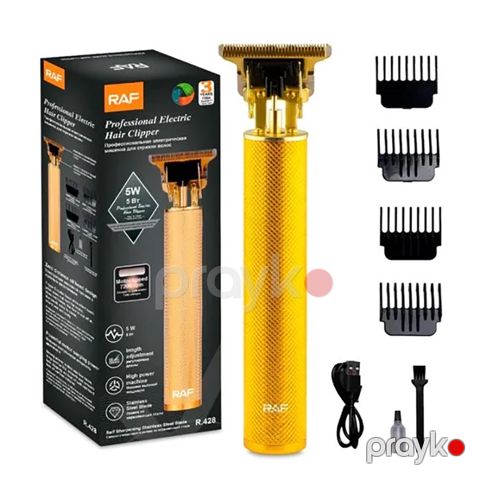 Elektrikli R.428 Mini Saç Kəsici Təraş Maşını Kişilər Üçün Gold Elektrikli Simsiz RAF Saç Kəsici — Bakı