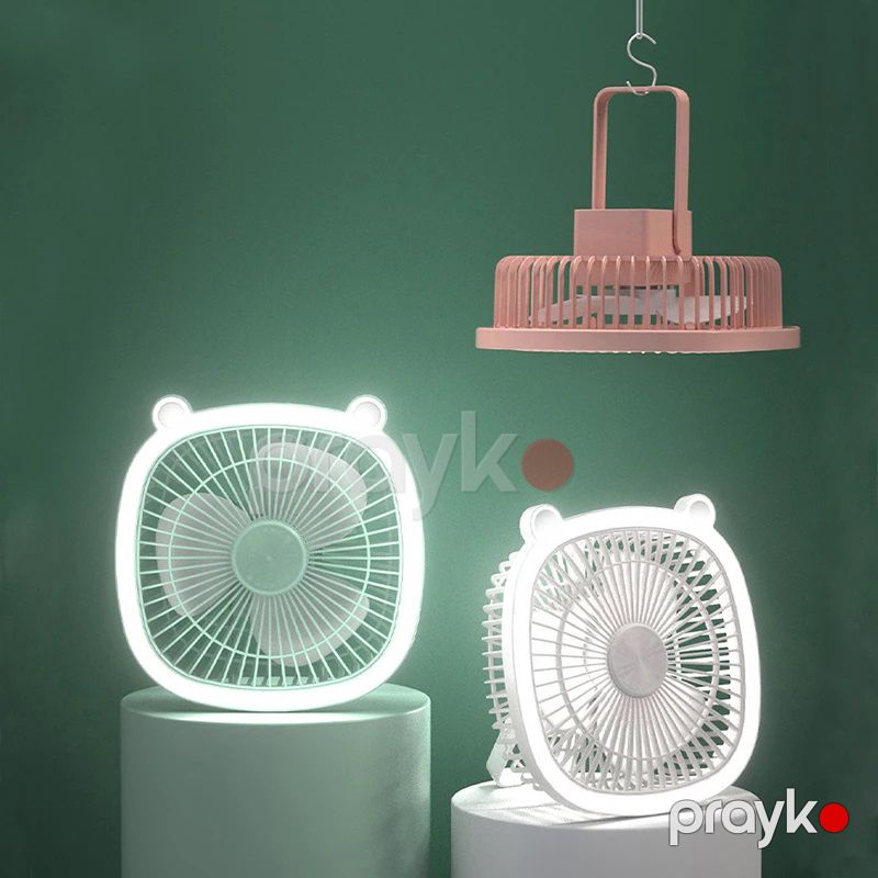 LED İşıqlı 3 Sürətli USB Doldurula Bilən Masa Üstü Mini Ventilyator Qatlana Bilən Protativ Rengli Masa Üstü LED Sərinkeş — Ventilyatorlar, Bakı (6)