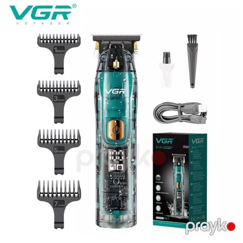 VGR Professional Kişi Saç Kəsmə Maşını Şəffaf Suya Davamlı Təkrar Doldurula Bilən V-961 Saç Makinası — Bakı
