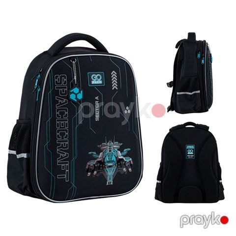 Məktəbli bel çantası GoPack Education Spacecraft GO25-165M-5, poliester, qara — Bakı