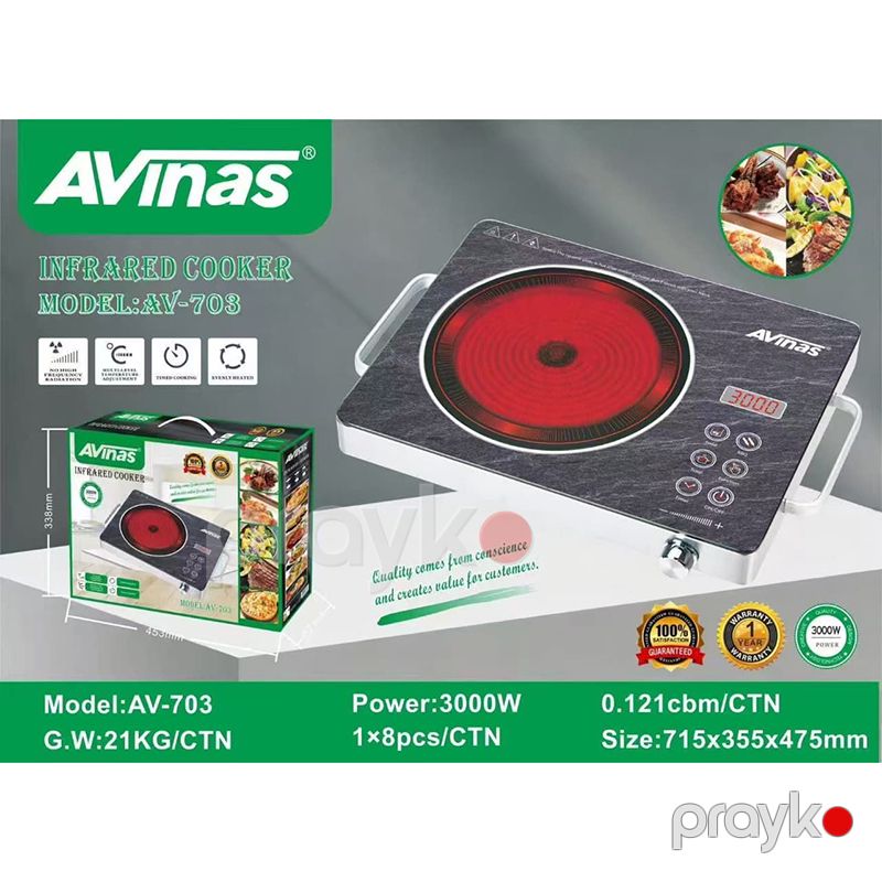 Avinas AV-703 Bişirmə Sobası və Elektrikli İnfraqırmızı Soba İsti Plitə İnfraqırmızı Soba Elektrikli soba Avinas AV-703 — Plitələr, Bakı (2)
