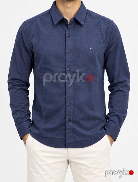 Kişilər üçün uzunqol köynək 78012444, göy, velvet, ölçü L — Bakı