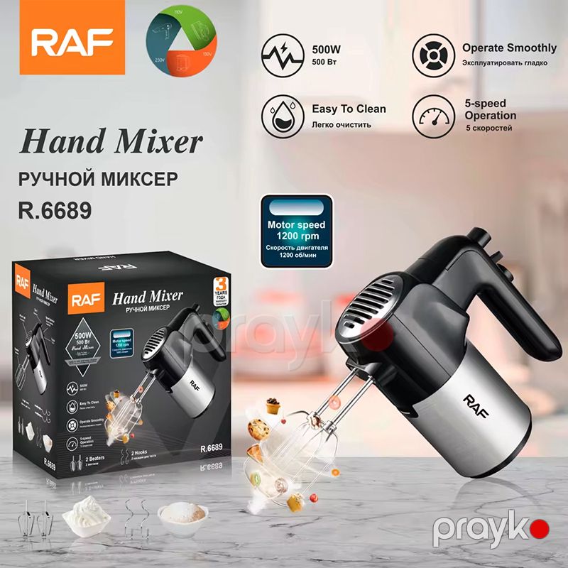 RAF R-6689 Çoxfunksiyalı Portativ Mikser Yumurta Çırpıcı Qarışdırıcı Xəmir Qarışdırıcı Mikser 500W — Blenderlər, xırdalayanlar və mikserlər, Bakı (8)
