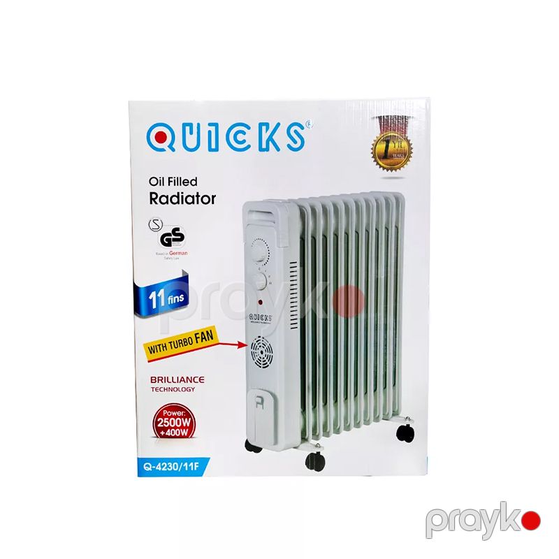 Radiator Q-4230/11/F 11-li 2500W Ventilyatorlu ELektrikli Radiator Ağ Rengli Döşəmə Qızdırıcı — Isıtıcılar və isı ventilatorları, Bakı (4)
