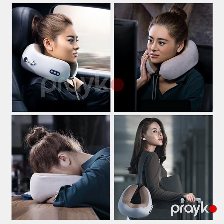 Boyun Masaj Yastığı Gelius Smart Pillow Massager ZX-1902 Vibrasiyalı Boyun Masaj Cihazı Yumuşaq Vibro Seyahət Yastığı — İdman, hobi, istirahət, Bakı (7)