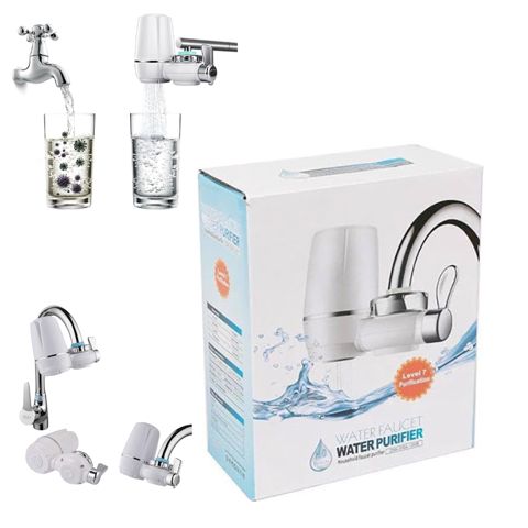 7 Səviyyəli Seramik Aktivləşdirilmiş Karbonlu Su Təmizləyici Filtr Krant Başlığı Təmizləyici Su Filtri Ağ Su filtri kranı — Tableware and kitchen accessories