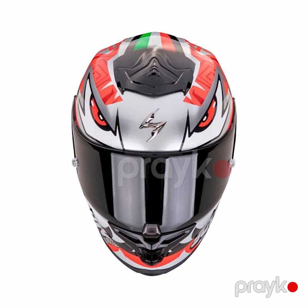 Motosiklet dəbilqəsi Scorpion EXO-R1 Evo Air Zaccone Silver-Black-Red, ölçü L — Mallar, Bakı (2)