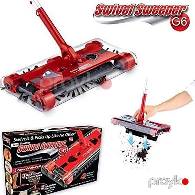 Swivel Sweeper G6 Elektrikli Süpürgə Qırmızı Yüksək Keyfiyyətli Döşəmə Təmizləyici Polsilən — Mallar, Bakı (4)