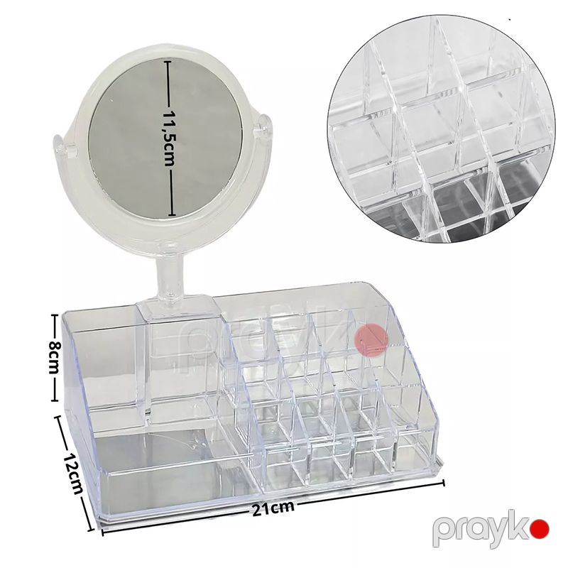Güzgülü 3 Çekmeceli Akril Kosmetik Organizer JN-878 3 Çekmece və Güzgü ilə Kosmetik Makiyaj Rəfi — Gözəllik və səhiyyə, Bakı (6)