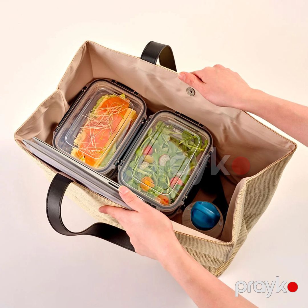 Dunya Lock & Fresh 5li Saxlama Qabı Plastik Böyük Qida Saxlama Konterneri 5 Parça Düzbucaqlı Qida Saxlama Qabı Dəsti — Qablar və mətbəx əşyaları, Bakı (4)
