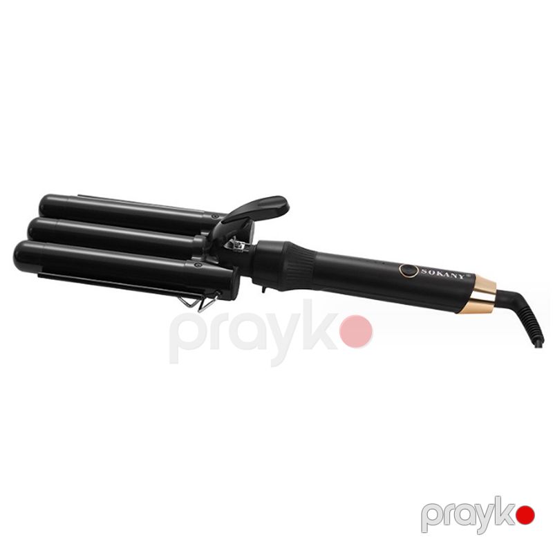 Sokany SK-669 Saç Qıvırıcı Easy Fashion Waver 750 F Maks Üçlü Saç Curler 25 mm Su Dalğası 3 Keramika örtüklü 50 W — Fən, Bakı (4)