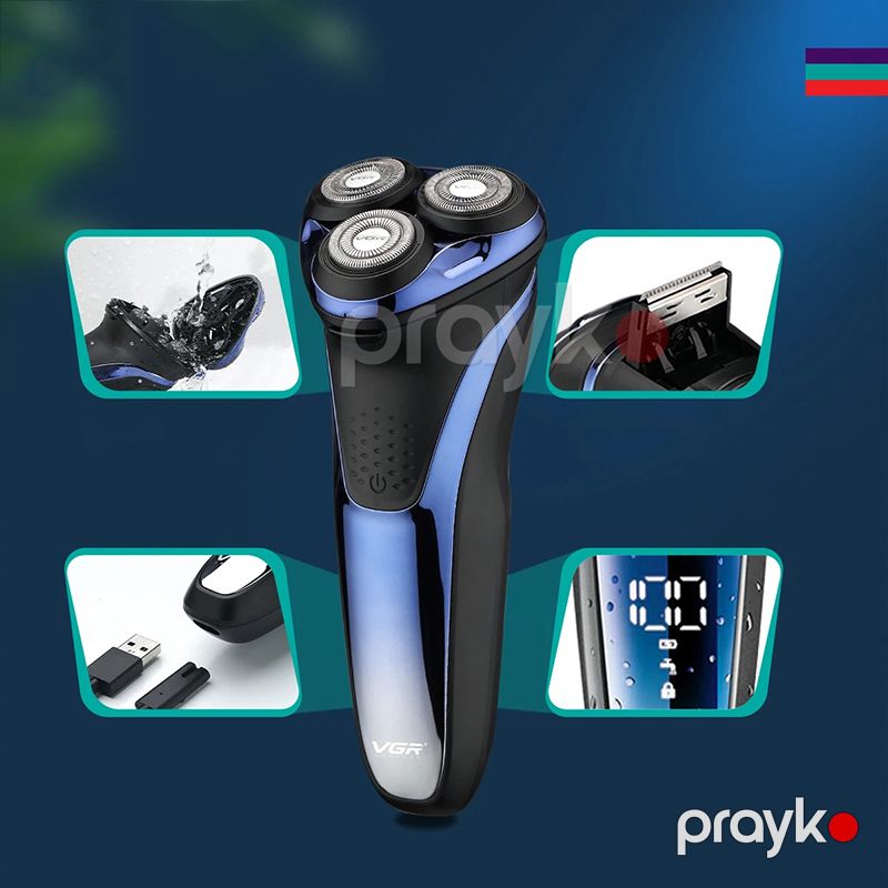 VGR Elektrikli Təraş Maşını Professional Kişi Təraş Maşını Simsiz Suya Davamlı Ülgüc Yenidən Doldurulan Üzqirxan — Usturalar, trimmerler və epilyatorlar, Bakı (4)