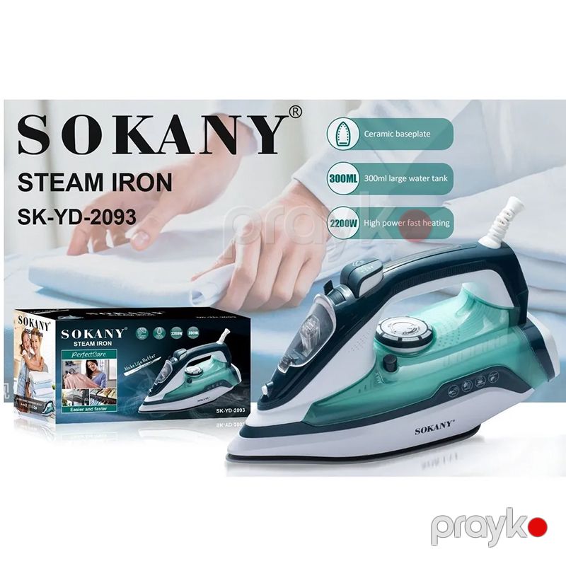 Sokany SK-YD-2093 Elektrikli Ütü Buxarlı Ütü Professional Buxarlı Ütü 2200W — Ev texnikası, Bakı (6)