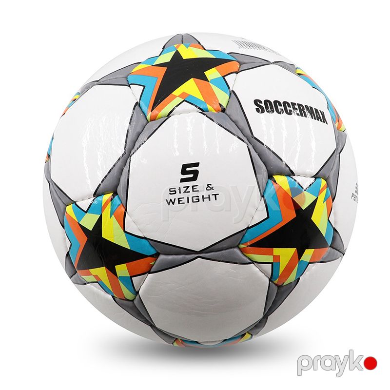 Fərdi Komanda Oyunu Üçün Uyğun Dayanıqlı Soccermax Futbol Topu Ulduz Dizaynlı Rəngli Təlim Topu — İdman, hobi, istirahət, Bakı (2)