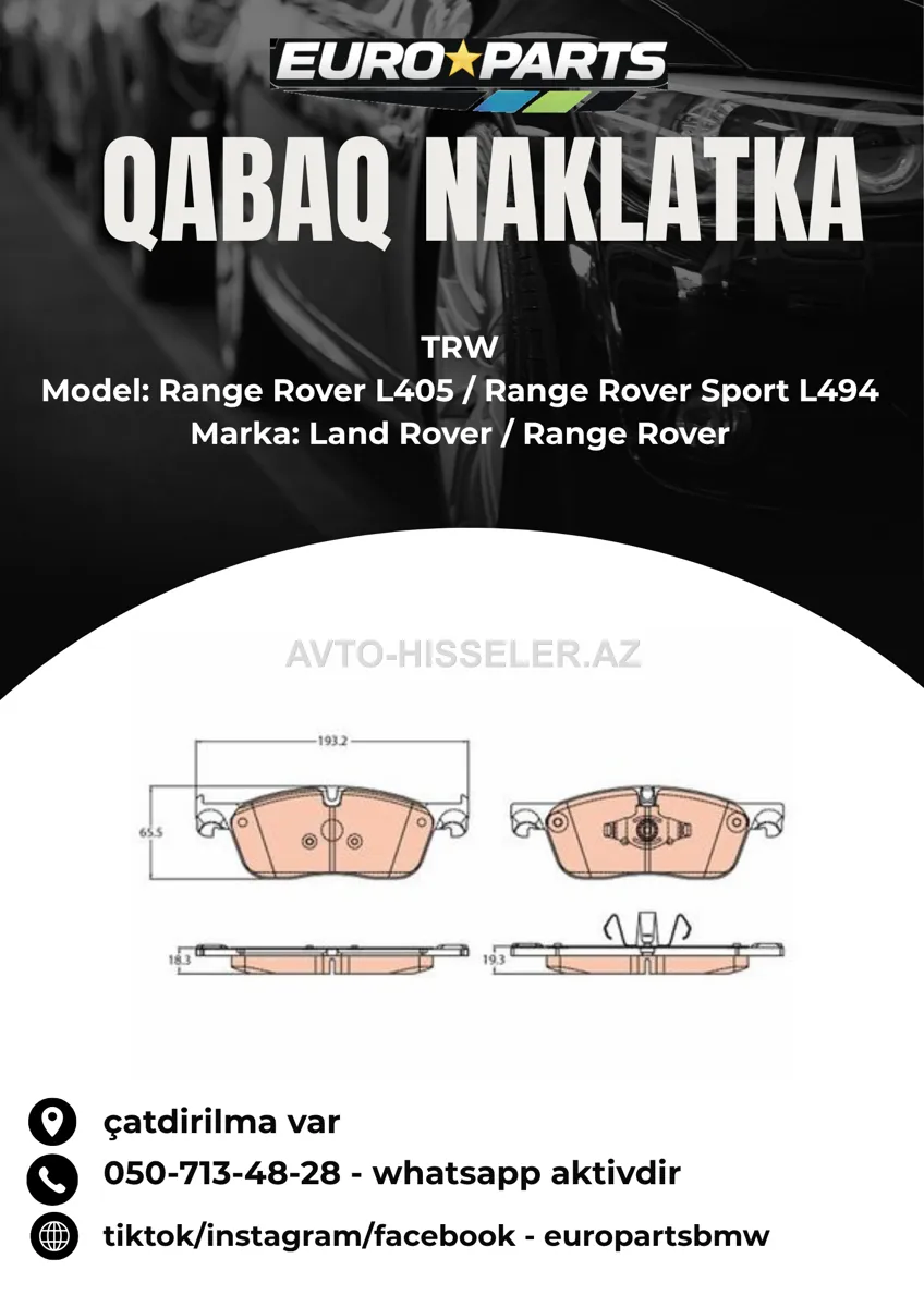 Range Rover L405/L494 qabaq naklatka TRW — Bakı