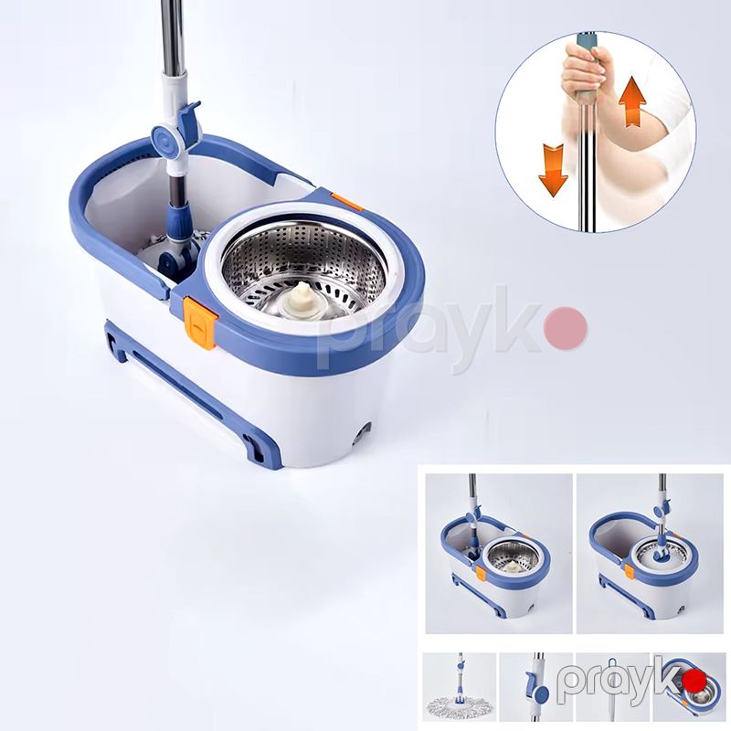 360 Dərəcə Fırlanan Mop Mavi Döşəmə Təmizləyicisi AP-010 Mop Döşəmə Paspası Mikrofiber Parçalı Mop — Mallar, Bakı (6)