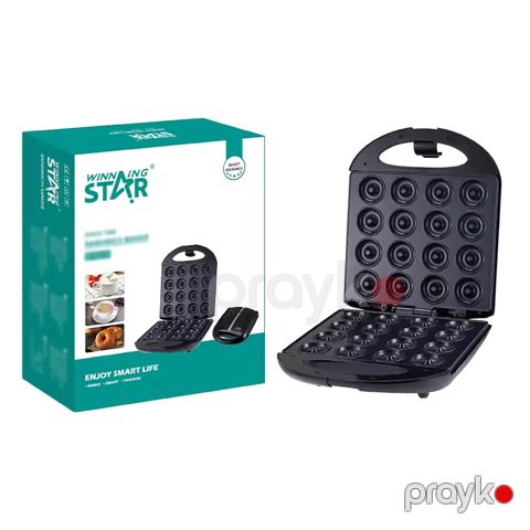 Wınnıng Star ST-9318 Elektrikli Donut Bişirmə Tosteri 16 Qablı Yapışmaz Paslanmaz Polad Toster Donut Hazırlayan — Bakı