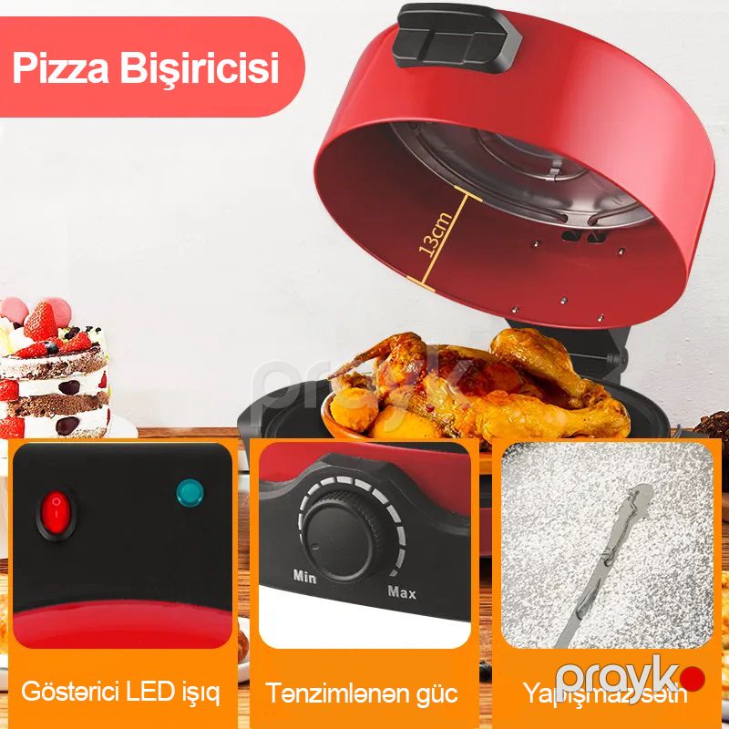 Pizza Bişiricisi DSP Mətbəx Pizza Aləti 2200W Gücündə Professional Pizza Maker Elektrikli Pizza Bişirən Soba — Qablar və mətbəx əşyaları, Bakı (2)
