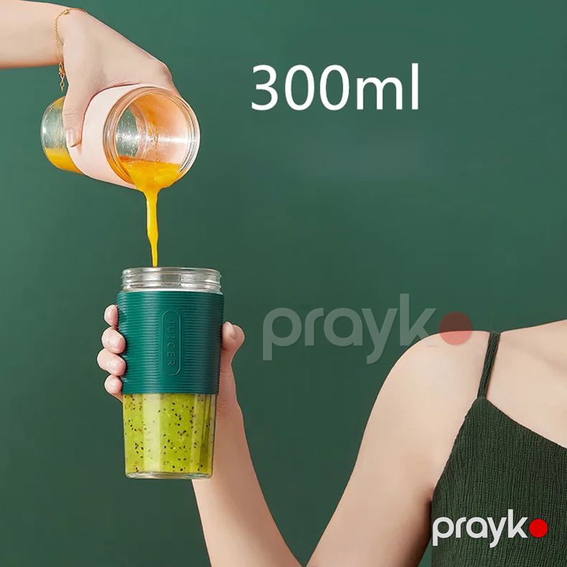 USB Elektrikli Portativ Kokteyl Hazırlayan Blender Mini Qida Qarışdırıcı Mikser 300ml 4 Bıçaqlı Smoothie Shakes — Blenderlər, xırdalayanlar və mikserlər, Bakı (6)