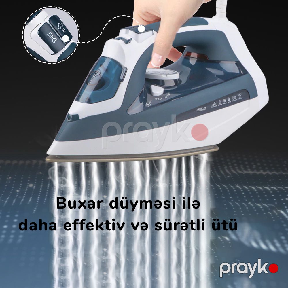Oxphic Yüksək Keyfiyyətli Buxarlı Və Stendli Paltar Ütüsü, 2200 Vt — Ev texnikası, Bakı (3)