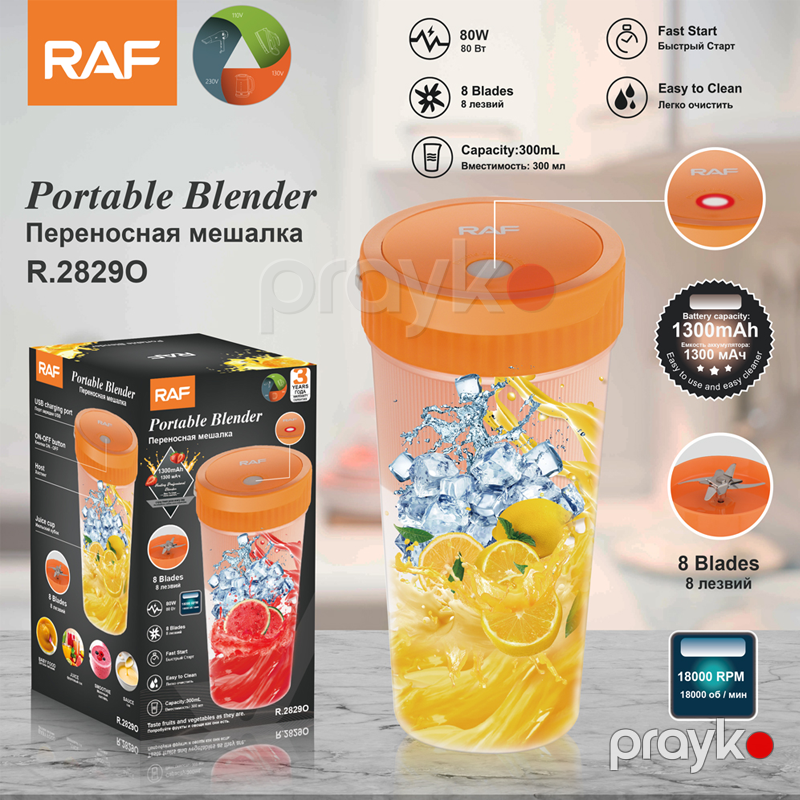 RAF R.2829 – Portativ Blender, Asan Daşıma və Sürətli Qarışdırma, Kokteyl Aparatı — Blenderlər, xırdalayanlar və mikserlər, Bakı (6)