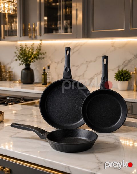Tava dəsti Özlife SU-LI0238, qranit, qara, 3 əd — Bakı