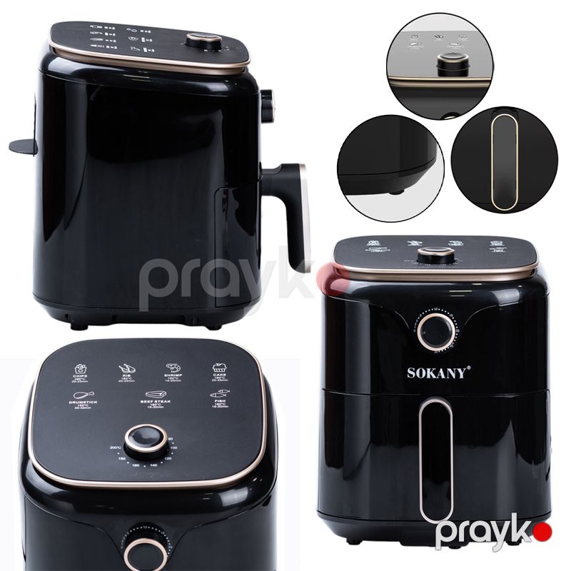 Sokany Fritöz SK-10026 Hava fritöz Sokany SK-10026 Qara 4,5L Mexaniki idarəetmə ilə hava fritözü 1400W Ağıllı — Digər mətbəx texnikası, Bakı (5)