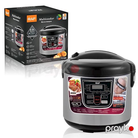 RAF R.166B Elektrikli Qazan Led Displeyli Qazan Airfryer 900W Parovarka Davamlı Buxar Qazani — Bakı