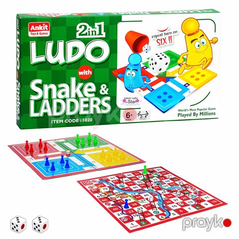 2-si 1-də Ludo və İlan-Pilləkən Stolüstü Oyunu 2 in 1 Ludo with Snake & Ladders — Bakı