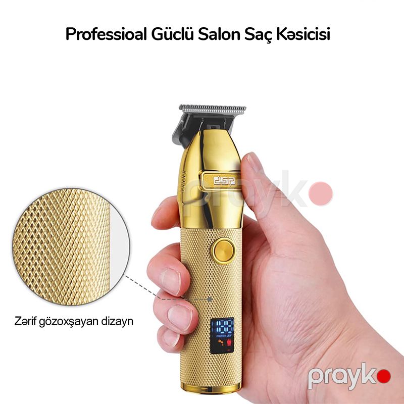 Professional Elektrikli DSP Saç Kəsici Güclü Bərbər Saç Təraş Maşını Təkrar Doldurulan Led Ekran T Trimmer — Usturalar, trimmerler və epilyatorlar, Bakı (3)