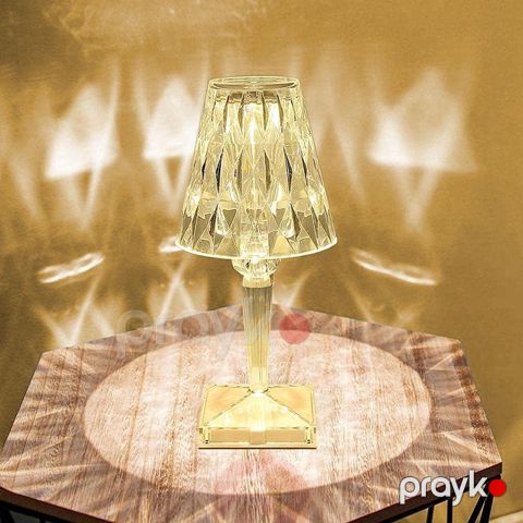 Dekorativ Crystal Masa Lambası LED Hotel Bar Ambient Stol Lampası Böyük Ölçülü Kristal Milad İşığı — Bakı