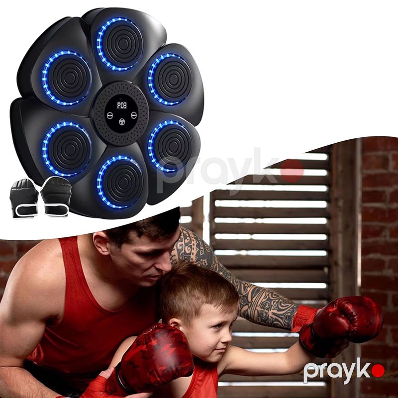 Musiqili Boks Cihazı Ağıllı Divara Quraşdırılmış Boks Məşq Aləti Reaksiya Hədəfi LED İşıqlı Koordinasiya Telim Cihazı — İdman, hobi, istirahət, Bakı (3)