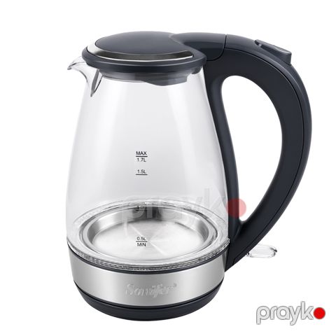 Sonifer SF-2153 - Elektrikli Çaydan 1.7L 2200W Şüşə Korpus 304 Paslanmayan Polad Qızdırıcı — Bakı